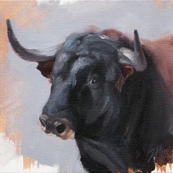 Bulls: Toro Head Negro (study 23) by Zil Hoque