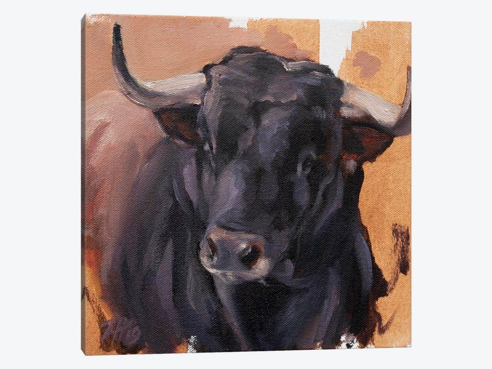 Toro Head Negro (study 24) by Zil Hoque 1-piece Canvas Art