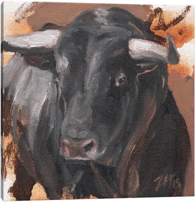 Toro Head Negro (study 29) Canvas Art Print - Zil Hoque