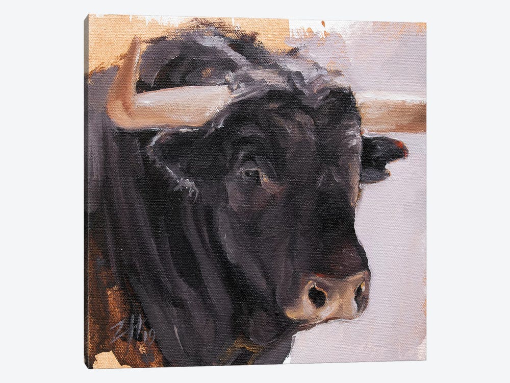 Toro Head Negro (study 31) by Zil Hoque 1-piece Canvas Art Print