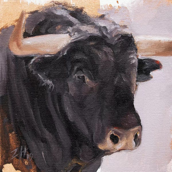 Bulls: Toro Head Negro (study 31) by Zil Hoque