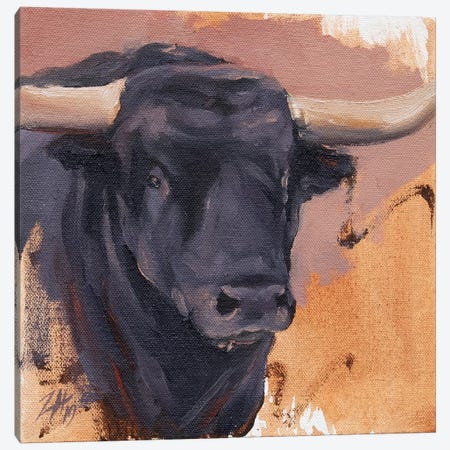 Toro Head Negro (study 33) Canvas Print #ZHO173} by Zil Hoque Canvas Print