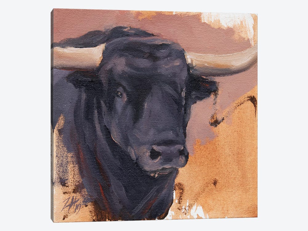 Toro Head Negro (study 33) by Zil Hoque 1-piece Canvas Art