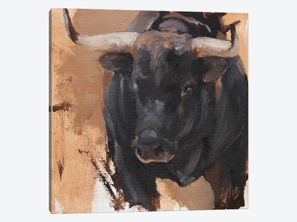 Toro Head Negro (study 35) by Zil Hoque 1-piece Canvas Art Print