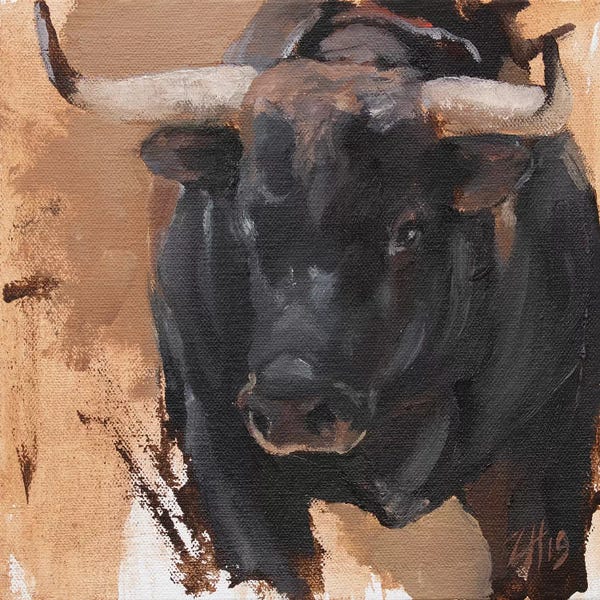 Bulls: Toro Head Negro (study 35) by Zil Hoque