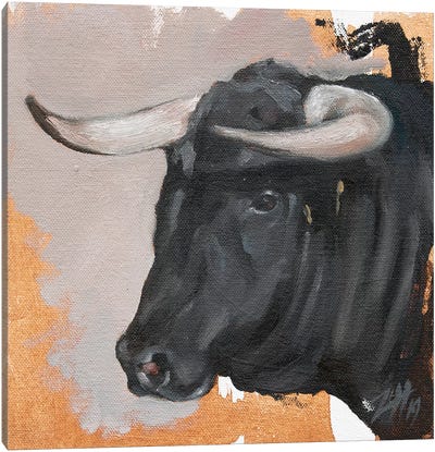 Toro Head Negro (study 38) Canvas Art Print - Zil Hoque