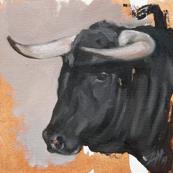Bulls: Toro Head Negro (study 38) by Zil Hoque