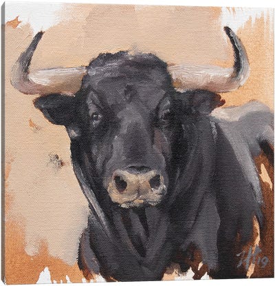 Toro Head Negro (study 39) Canvas Art Print - Zil Hoque