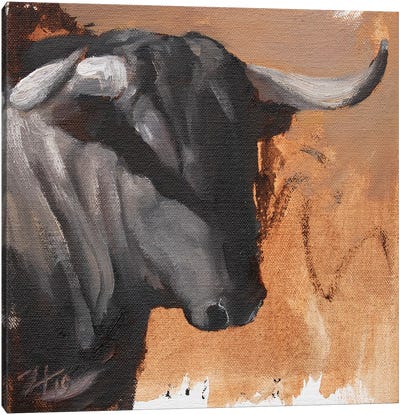 Toro Head Negro (study 40) Canvas Art Print - Zil Hoque
