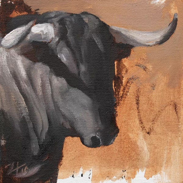 Bulls: Toro Head Negro (study 40) by Zil Hoque
