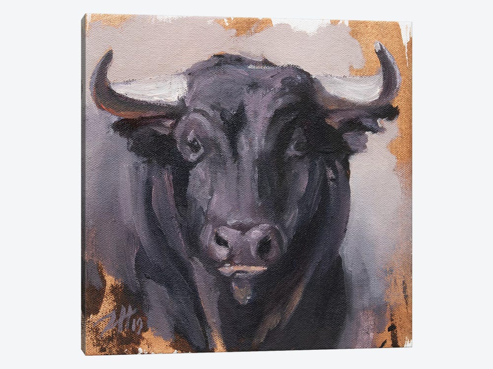 Toro Head Negro (study 41) by Zil Hoque 1-piece Art Print
