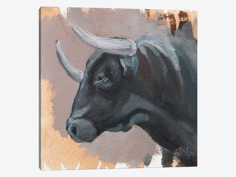 Toro Head Negro (study 43) by Zil Hoque 1-piece Canvas Wall Art