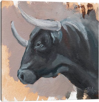 Toro Head Negro (study 43) Canvas Art Print - Zil Hoque