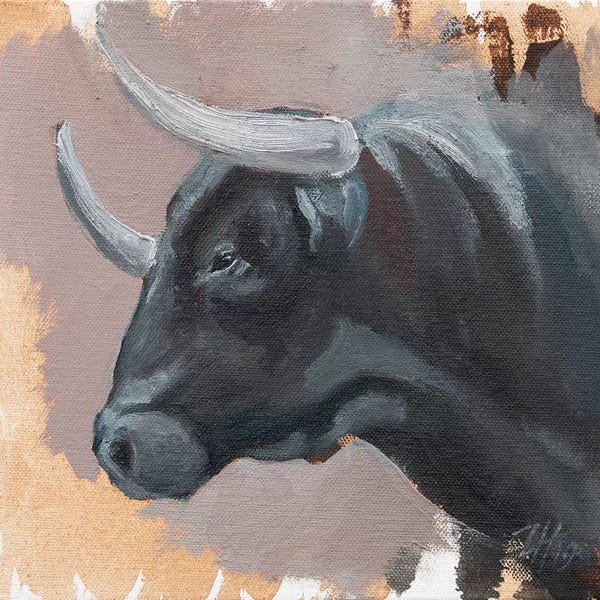Bulls: Toro Head Negro (study 43) by Zil Hoque