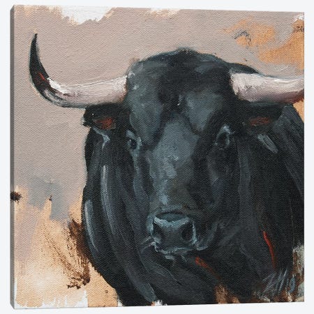 Toro Head Negro (study 44) Canvas Print #ZHO181} by Zil Hoque Canvas Art