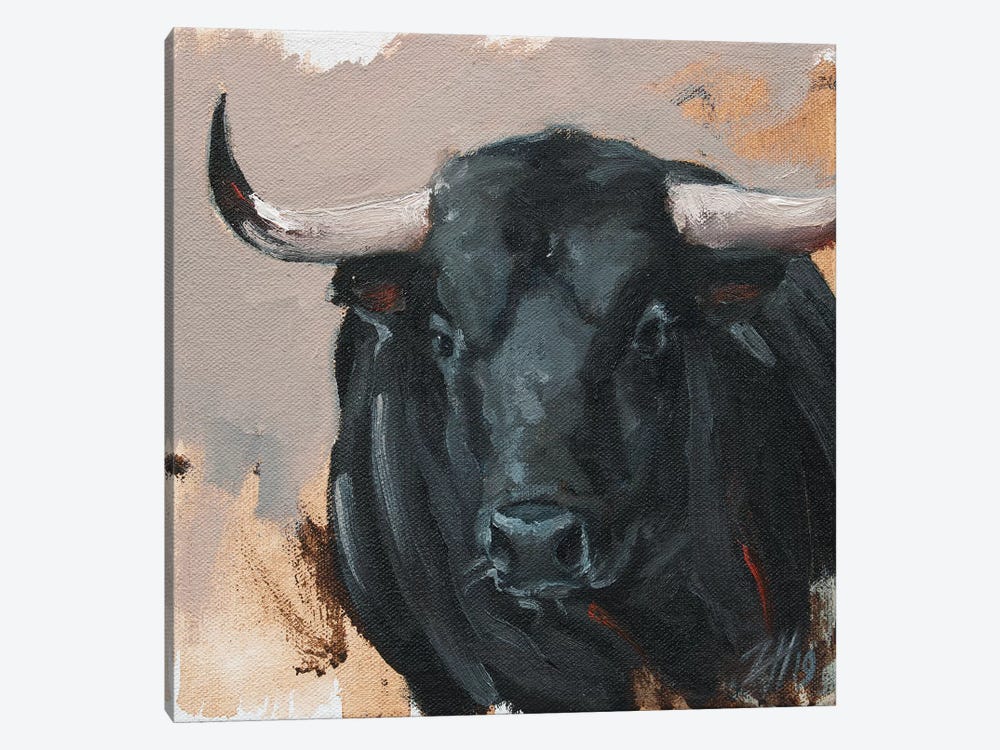 Toro Head Negro (study 44) by Zil Hoque 1-piece Canvas Print