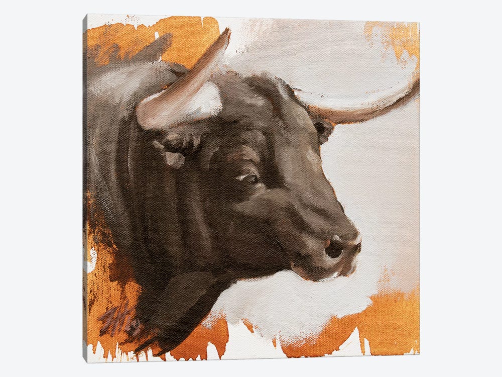 Toro Head Negro (study 45) by Zil Hoque 1-piece Canvas Art