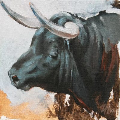 Toro Head Negro (study 46) by Zil Hoque art print