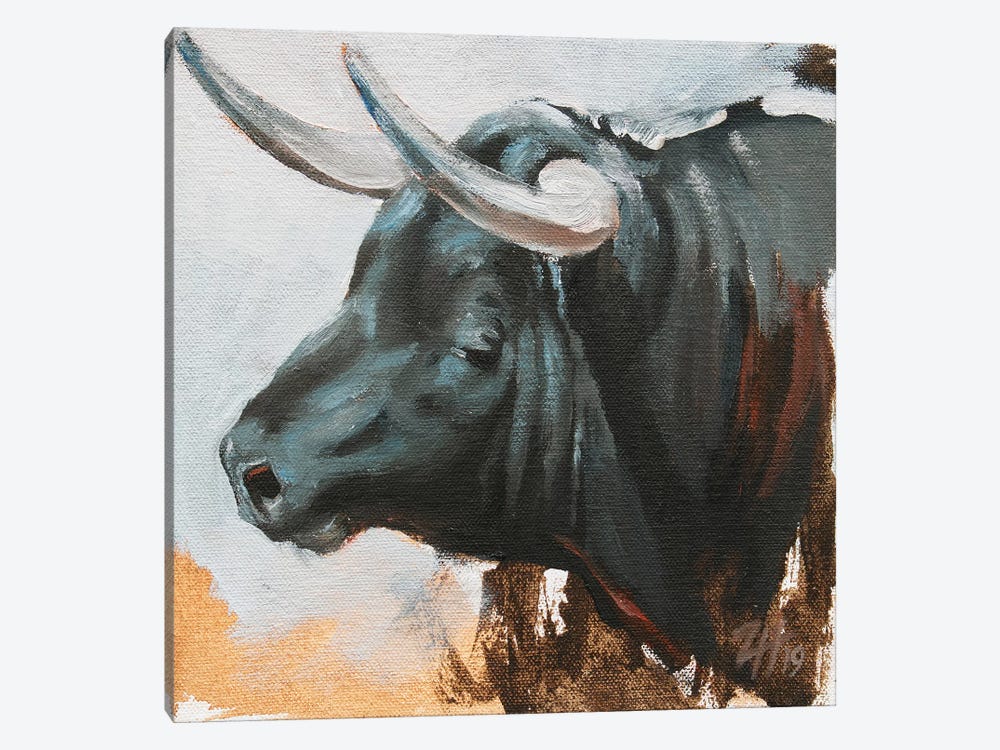 Toro Head Negro (study 46) by Zil Hoque 1-piece Art Print