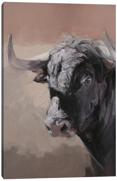 Toro Espanol Negro I Canvas Art Print - Zil Hoque