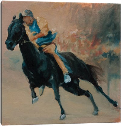 Palio (study 1) Canvas Art Print - Horse Racing Art