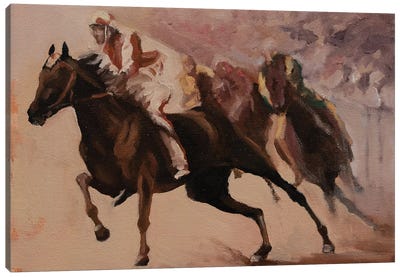 Palio (study 2) Canvas Art Print - Horse Racing Art