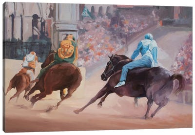 Palio 2 Canvas Art Print - Horse Racing Art