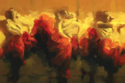 Cortejo Rojo I by Zil Hoque framed canvas print