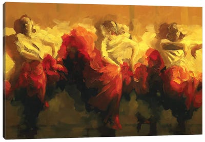 Cortejo Rojo I Canvas Art Print - Flamenco