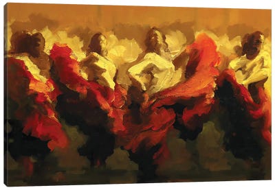 Cortejo Rojo II Canvas Art Print - Flamenco