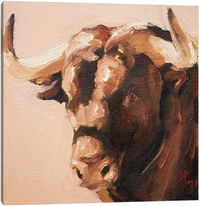 Cuernos Colorados III Canvas Art Print - Bull Art