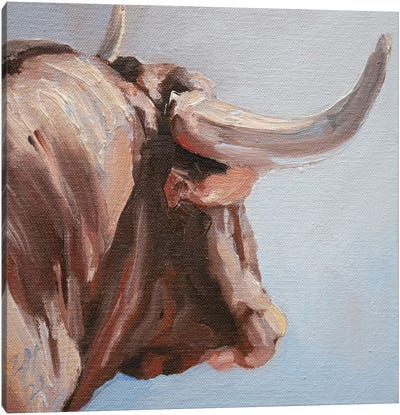 Cuernos Colorados IV Canvas Art Print - Bull Art