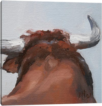 Cuernos Colorados XII Canvas Art Print - Bull Art