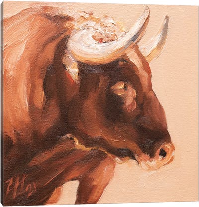 Cuernos Colorados XV Canvas Art Print - Bull Art