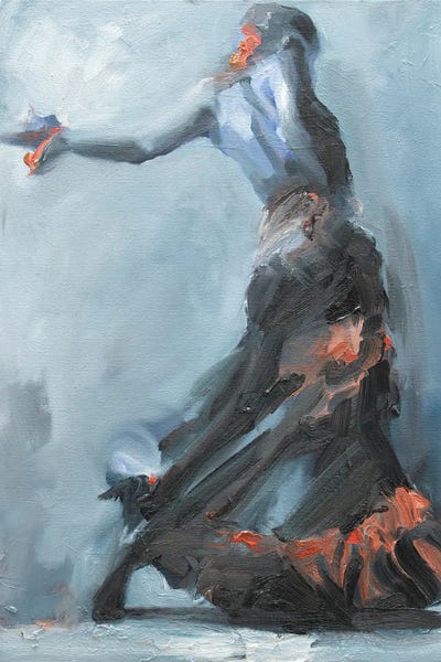 Duende Azul (Study) MMXXII by Zil Hoque framed canvas print