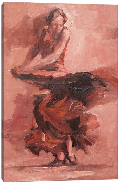 Duende Rojo (study) Canvas Art Print - Flamenco