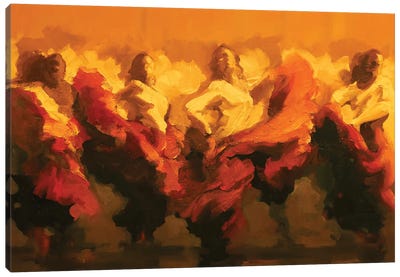 Cortejo Rojo II Canvas Art Print - Flamenco