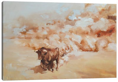 Desert Storm Canvas Art Print - Bull Art