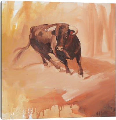 Toro Bravo III Canvas Art Print - Rustic Décor