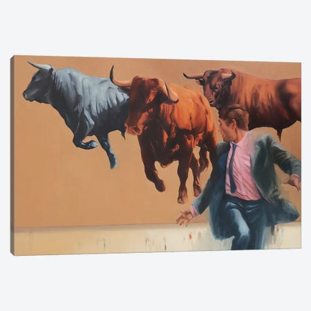 Chasing the Market   Canvas Print #ZHO56} by Zil Hoque Canvas Wall Art