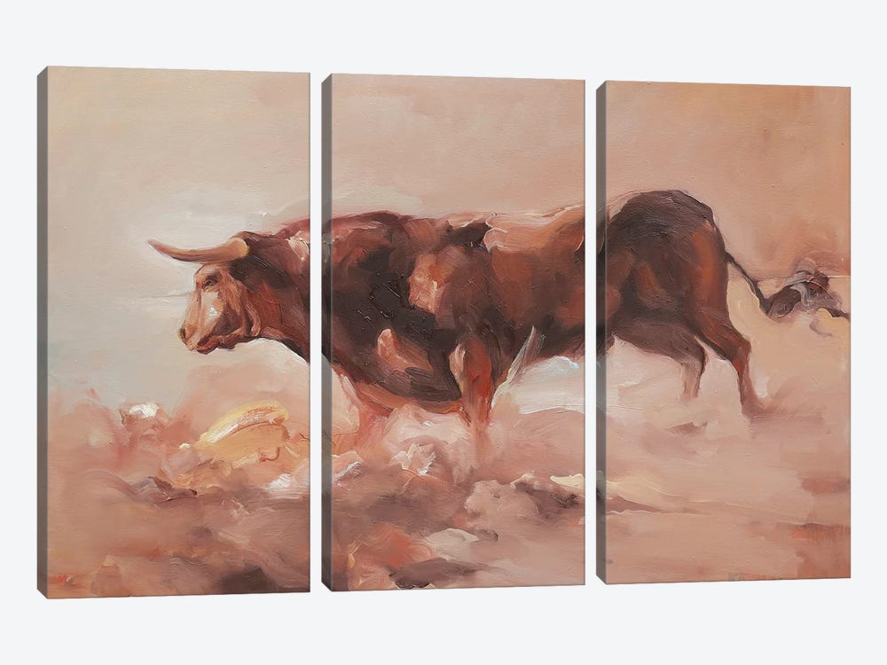 Toro Bravo V by Zil Hoque 3-piece Canvas Art
