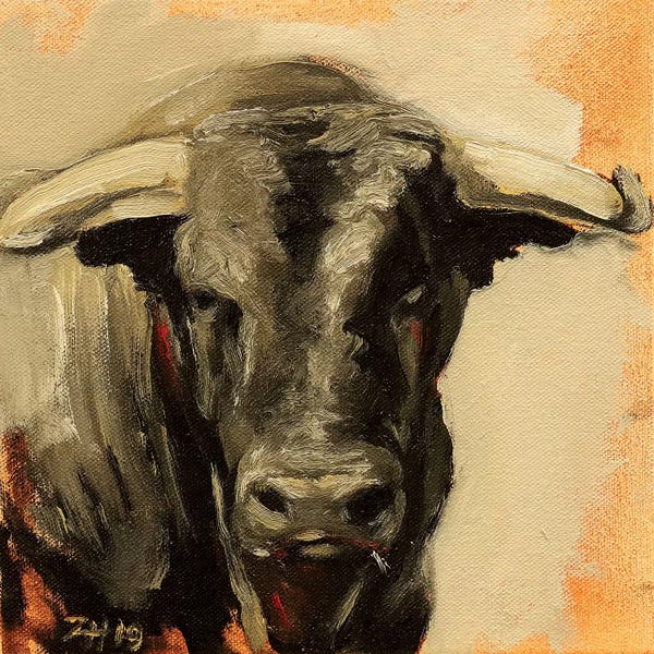 Zil Hoque: Toro Head I by Zil Hoque