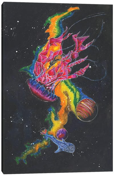 Adrift Canvas Art Print - Jellyfish Art