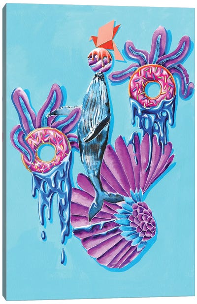 Sour Donut Canvas Art Print - Humpback Whale Art