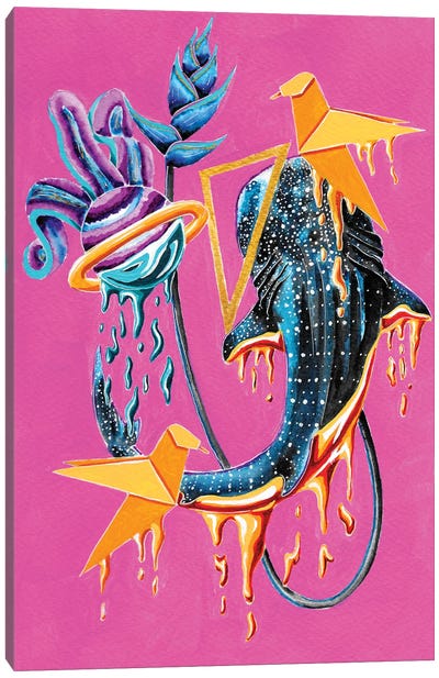 Tenacious Grip Canvas Art Print - Shark Art