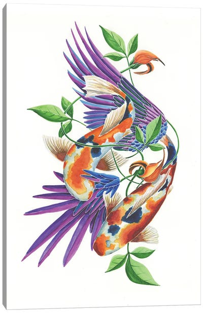 Structured Chaos II Canvas Art Print - Koi Fish Art