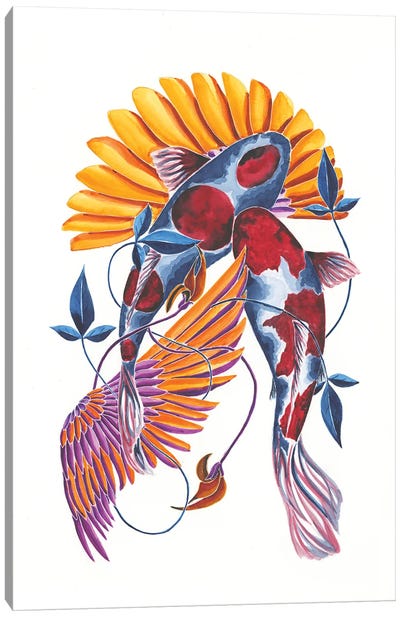 Structured Chaos V Canvas Art Print - Koi Fish Art
