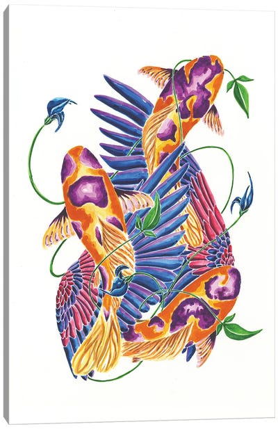 Structured Chaos IX Canvas Art Print - Koi Fish Art