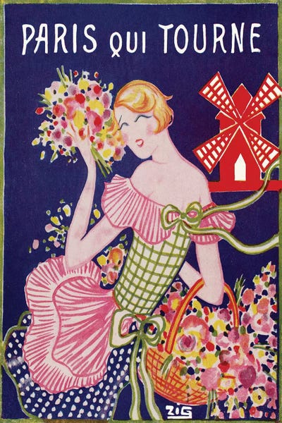Moulin Rouge Advertisement: Paris Qui Tourne, 1929 by ZIG framed wall art