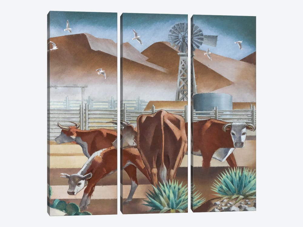 Western Skies,Two by Steve Hunziker 3-piece Canvas Wall Art